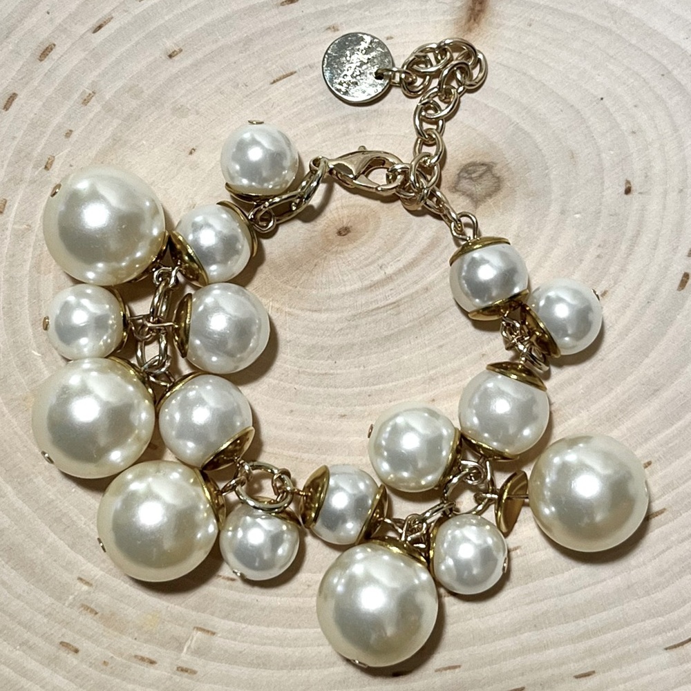 Stella & Dot Bracelet Retired Daphne Pearl Drop Statement Bracelet New